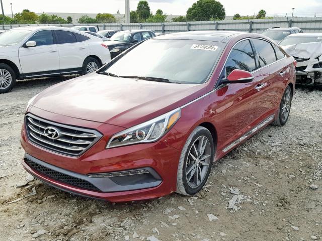 5NPE34AB4FH057639 - 2015 HYUNDAI SONATA SPO BURGUNDY photo 2