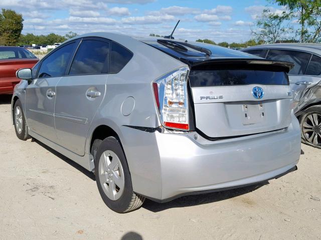 JTDKN3DU5A0044361 - 2010 TOYOTA PRIUS SILVER photo 3