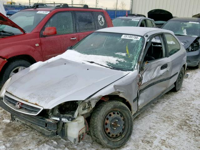 2HGEJ632XYH001670 - 2000 HONDA CIVIC CX SILVER photo 2