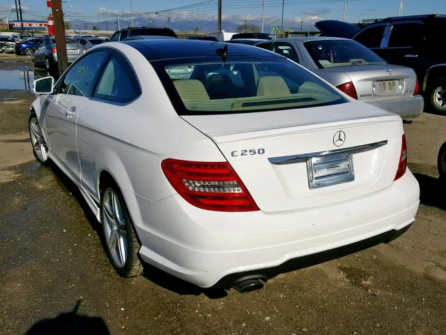 WDDGJ4HB3DG032534 - 2013 MERCEDES-BENZ C 250 WHITE photo 3