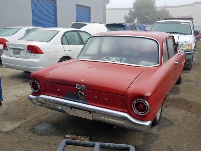 0K11S164547 - 1961 FORD FALCON RED photo 4