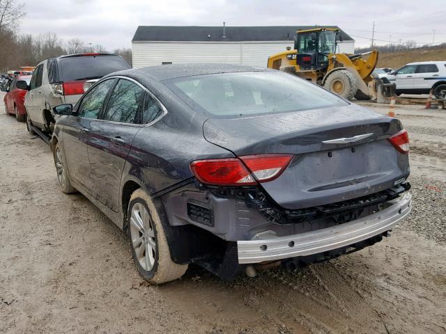 1C3CCCABXFN605469 - 2015 CHRYSLER 200 LIMITE GRAY photo 3