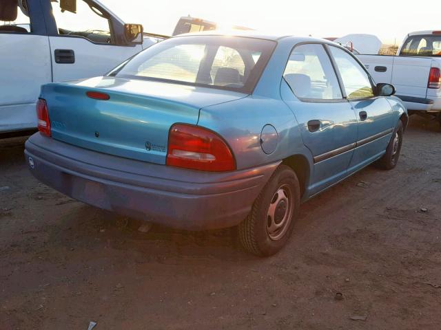 1P3ES27C0SD330762 - 1995 PLYMOUTH NEON TEAL photo 4