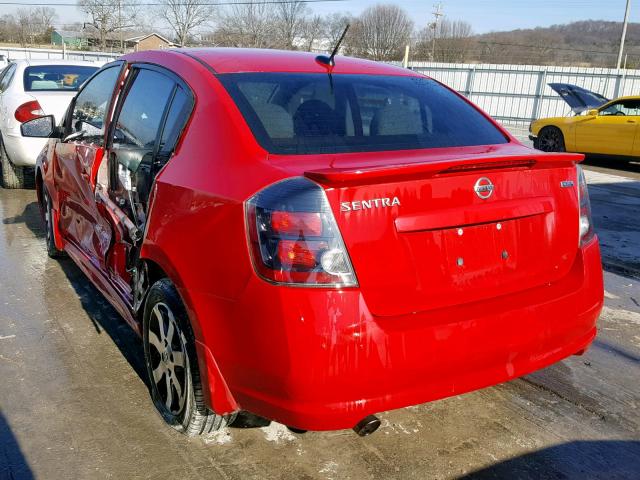 3N1AB6AP0CL773669 - 2012 NISSAN SENTRA 2.0 RED photo 3