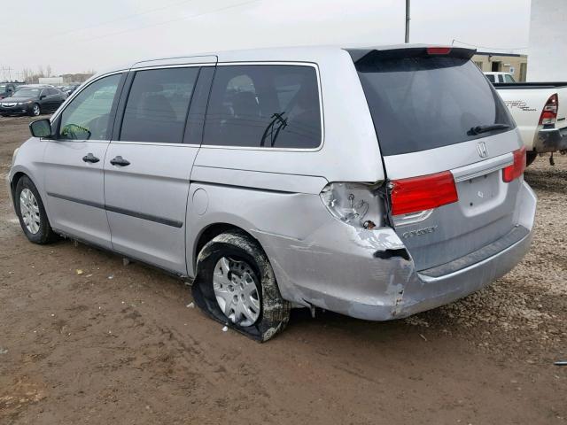 5FNRL3H20AB033119 - 2010 HONDA ODYSSEY LX SILVER photo 3