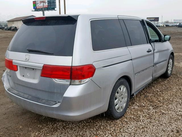 5FNRL3H20AB033119 - 2010 HONDA ODYSSEY LX SILVER photo 4