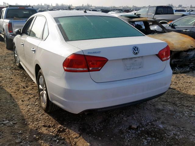 1VWAP7A37CC018965 - 2012 VOLKSWAGEN PASSAT S WHITE photo 3