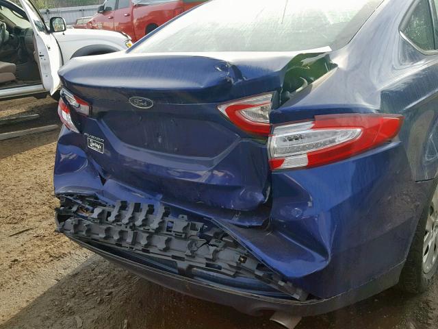 3FA6P0G7XER394127 - 2014 FORD FUSION S BLUE photo 9