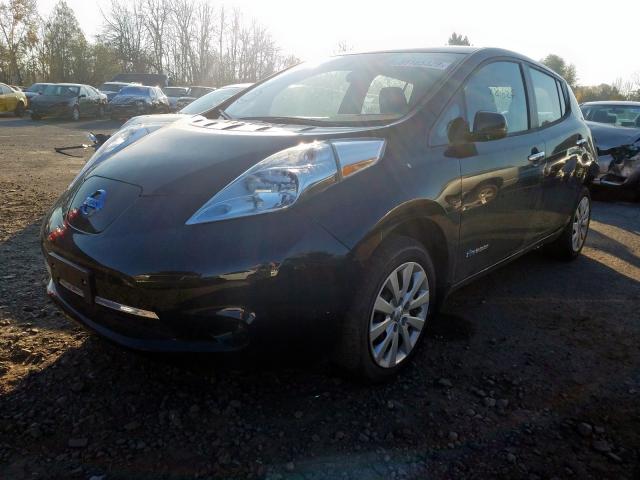 1N4AZ0CP9FC318537 - 2015 NISSAN LEAF S BLACK photo 2