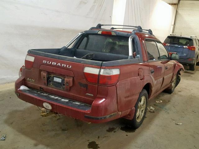 4S4BT62CX57106413 - 2005 SUBARU BAJA SPORT RED photo 4