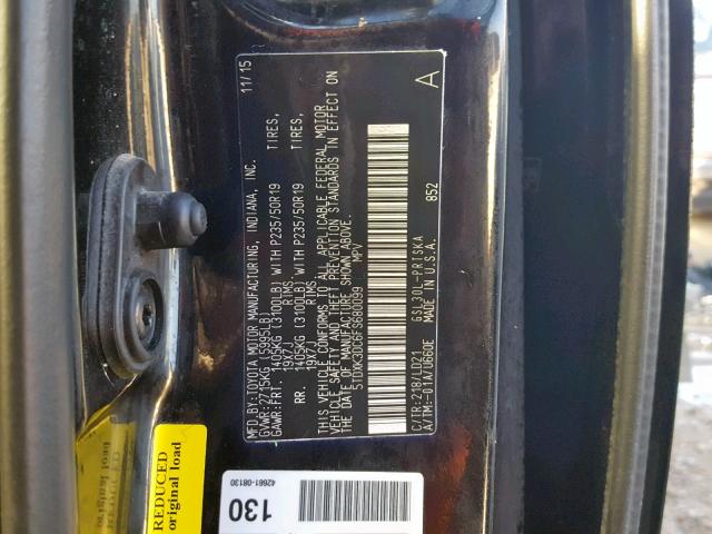 5TDXK3DC6FS680099 - 2015 TOYOTA SIENNA SPO BLACK photo 10