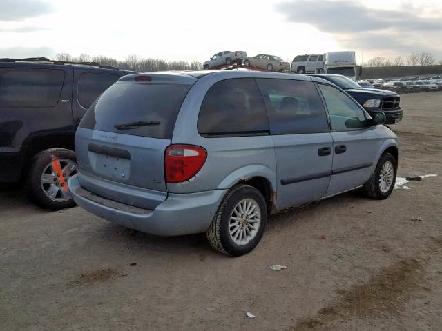 1D8GP253X3B234200 - 2003 DODGE CARAVAN SE BLUE photo 4