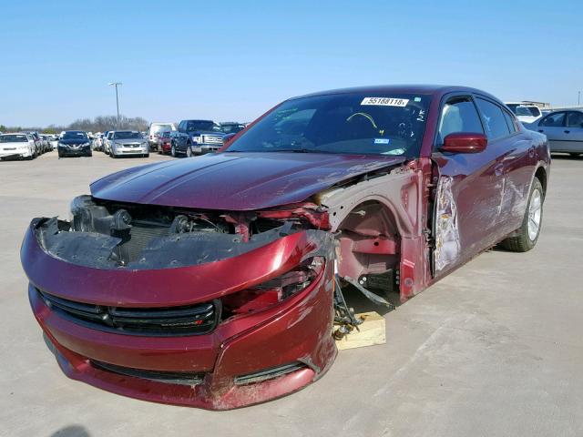 2C3CDXBG5JH239064 - 2018 DODGE CHARGER SX MAROON photo 2