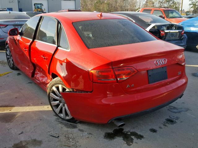 WAULK78K49N046871 - 2009 AUDI A4 3.2 QUA RED photo 3