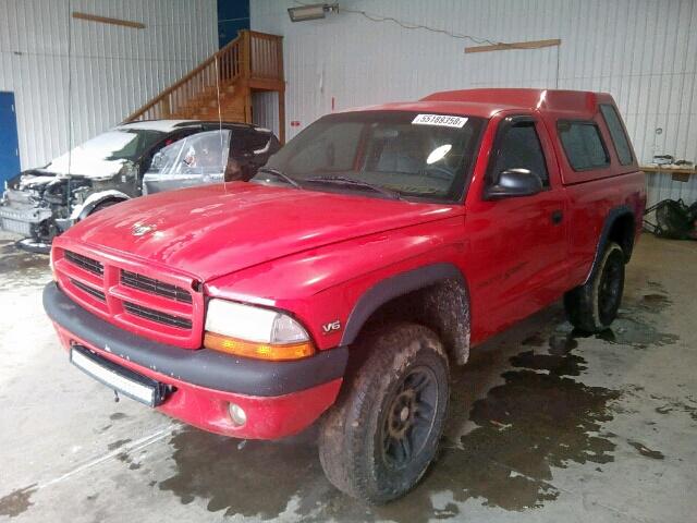 1B7GG26X9VS217374 - 1997 DODGE DAKOTA RED photo 2