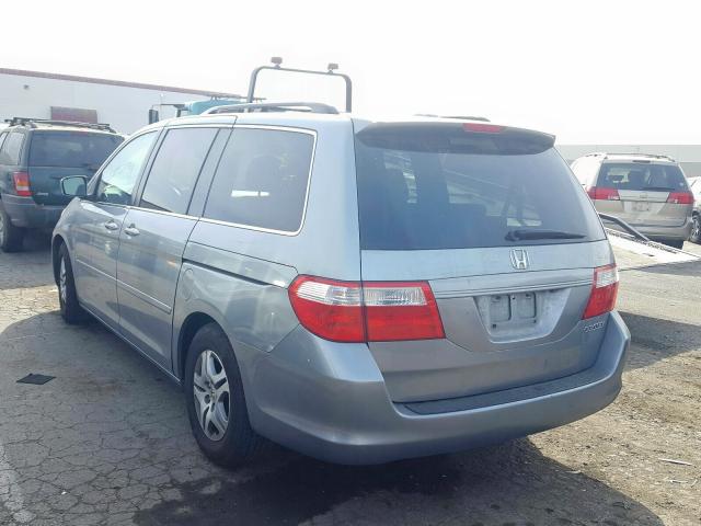 5FNRL38705B044185 - 2005 HONDA ODYSSEY EX BLUE photo 3