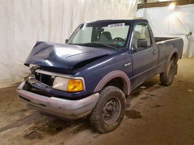 1FTCR11U0VTA30955 - 1997 FORD RANGER BLUE photo 2