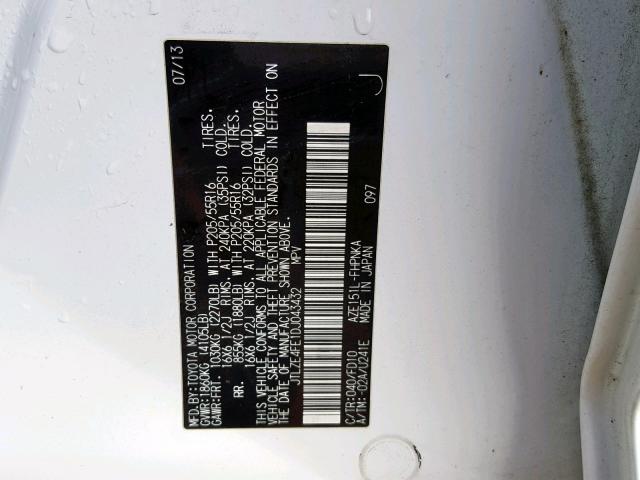 JTLZE4FE1DJ043432 - 2013 TOYOTA SCION XB Ağ foto 10