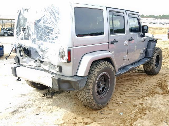 1C4BJWEG1FL732823 - 2015 JEEP WRANGLER U SILVER photo 4