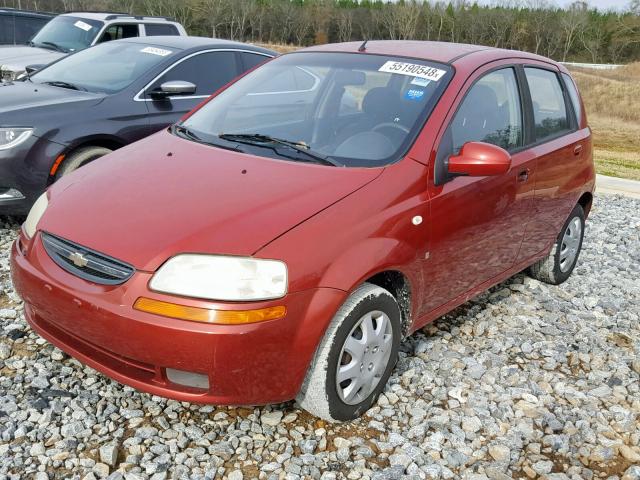 KL1TD66647B746649 - 2007 CHEVROLET AVEO BASE Қызыл фото 2
