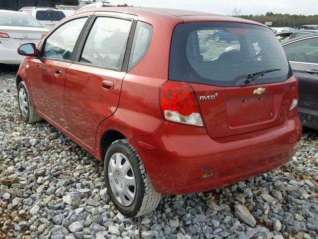 KL1TD66647B746649 - 2007 CHEVROLET AVEO BASE Қызыл фото 3