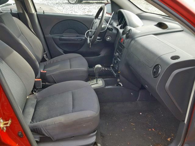KL1TD66647B746649 - 2007 CHEVROLET AVEO BASE Қызыл фото 5