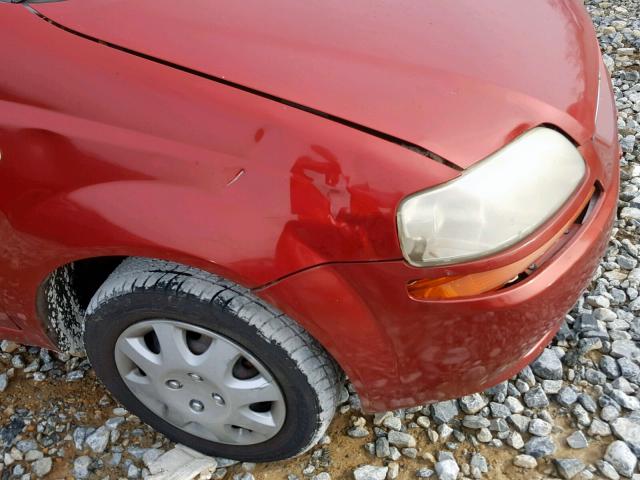 KL1TD66647B746649 - 2007 CHEVROLET AVEO BASE Қызыл фото 9