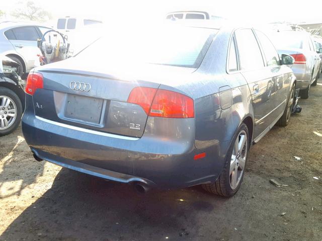 WAUDH78E38A024976 - 2008 AUDI A4 3.2 QUA GRAY photo 4