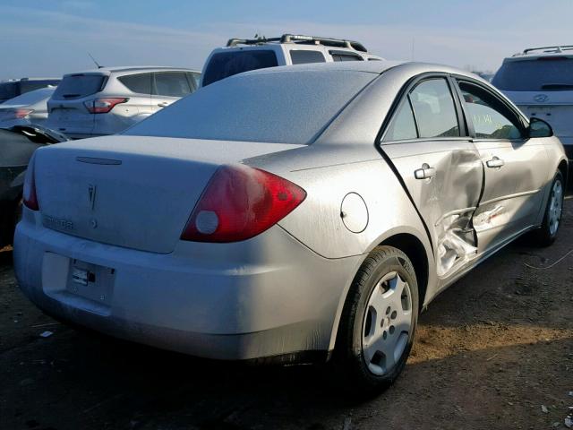 1G2ZF58B674104234 - 2007 PONTIAC G6 VALUE L SILVER photo 4