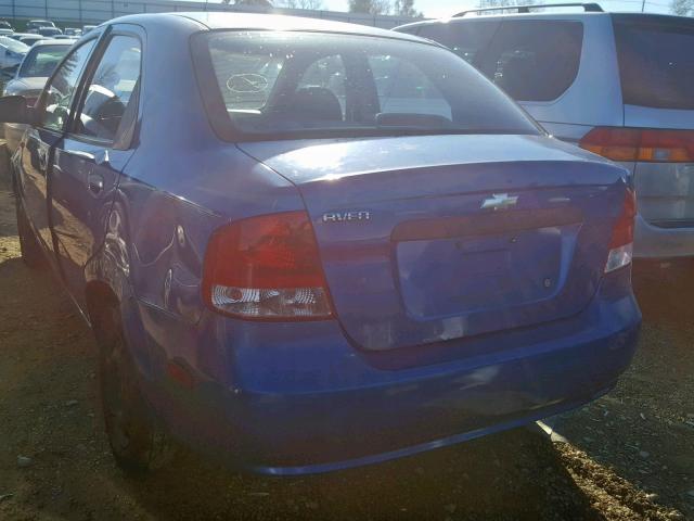 KL1TD52644B225300 - 2004 CHEVROLET AVEO BLUE photo 3