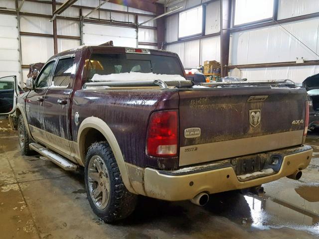 1C6RD7PT9CS309261 - 2012 DODGE RAM 1500 L BURGUNDY photo 3