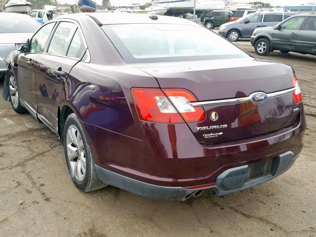 1FAHP2EW0BG149354 - 2011 FORD TAURUS SEL BURGUNDY photo 3