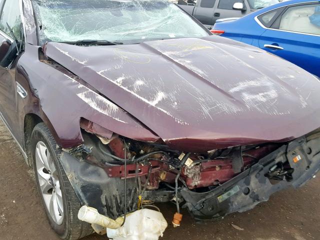 1FAHP2EW0BG149354 - 2011 FORD TAURUS SEL BURGUNDY photo 9