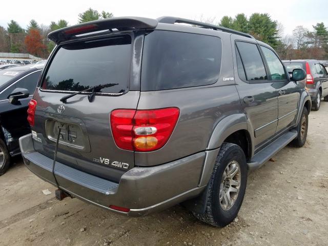 5TDBT48A43S203639 - 2003 TOYOTA SEQUOIA LI GRAY photo 4