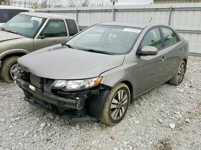 KNAFU4A26D5667778 - 2013 KIA FORTE EX GRAY photo 2