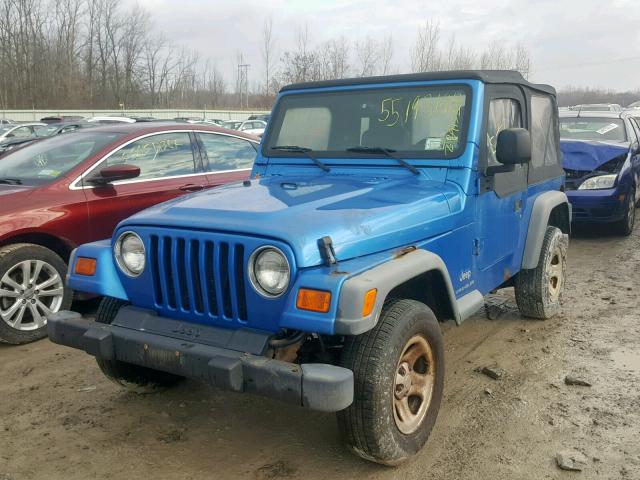 1J4FA29183P324382 - 2003 JEEP WRANGLER / BLUE photo 2