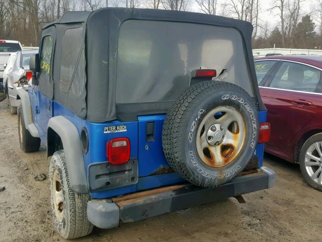 1J4FA29183P324382 - 2003 JEEP WRANGLER / BLUE photo 3