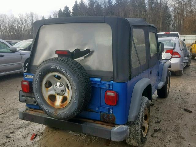 1J4FA29183P324382 - 2003 JEEP WRANGLER / BLUE photo 4