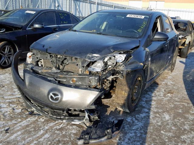 JM1BL1L78D1837819 - 2013 MAZDA 3 I GRAY photo 2