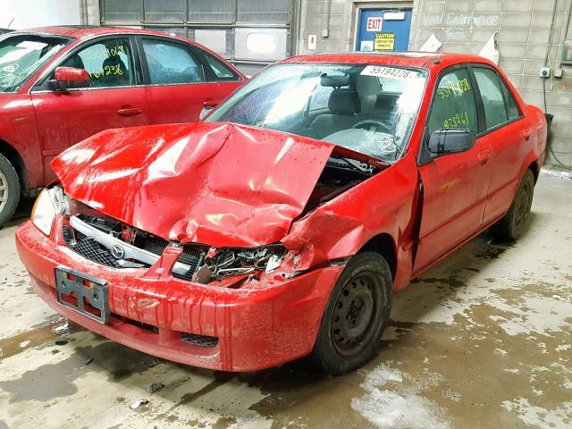 JM1BJ222XX0111133 - 1999 MAZDA PROTEGE DX RED photo 2