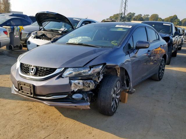 19XFB2F9XFE207808 - 2015 HONDA CIVIC EXL GRAY photo 2