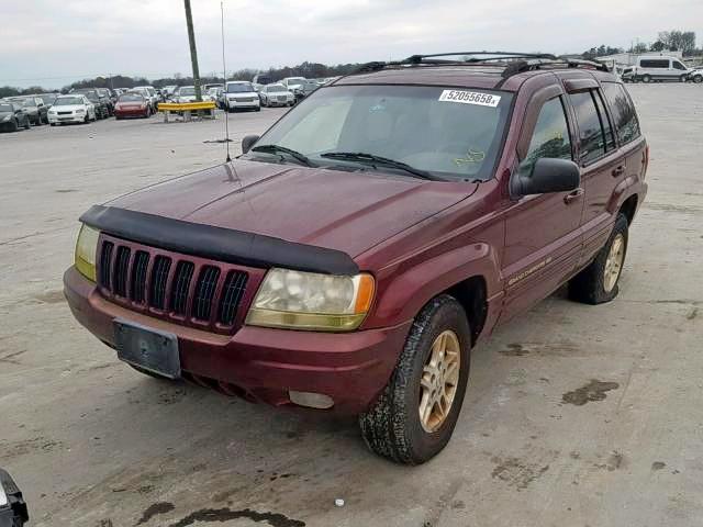 1J4G268S0XC639886 - 1999 JEEP GRAND CHER BURGUNDY photo 2