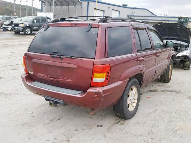 1J4G268S0XC639886 - 1999 JEEP GRAND CHER BURGUNDY photo 4