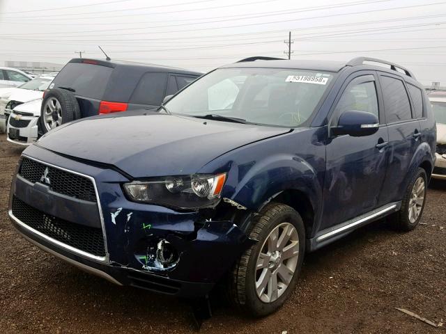 JA4AS3AWXBU018563 - 2011 MITSUBISHI OUTLANDER BLUE photo 2