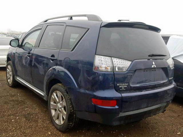 JA4AS3AWXBU018563 - 2011 MITSUBISHI OUTLANDER BLUE photo 3