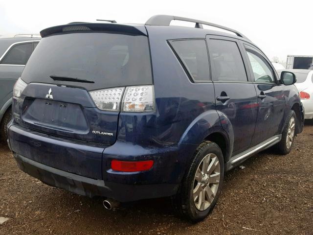 JA4AS3AWXBU018563 - 2011 MITSUBISHI OUTLANDER BLUE photo 4