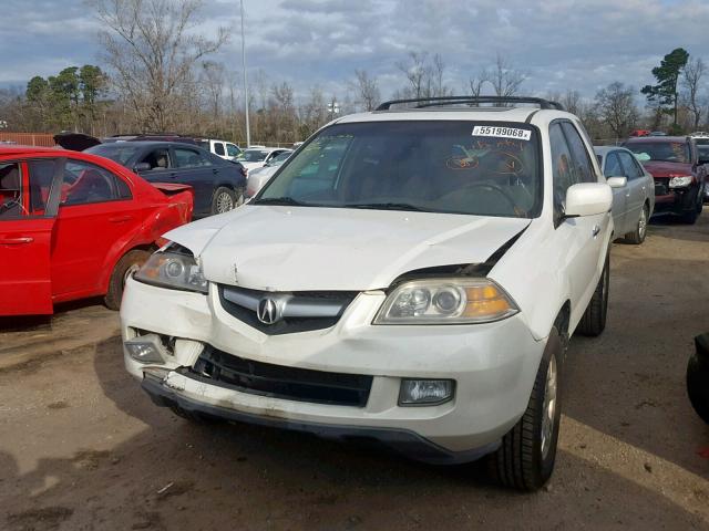 2HNYD18655H551057 - 2005 ACURA MDX TOURIN WHITE photo 2