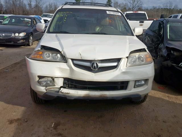 2HNYD18655H551057 - 2005 ACURA MDX TOURIN WHITE photo 9