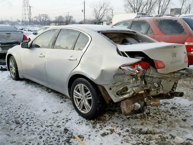 JN1CV6AR9AM253166 - 2010 INFINITI G37 GRAY photo 3