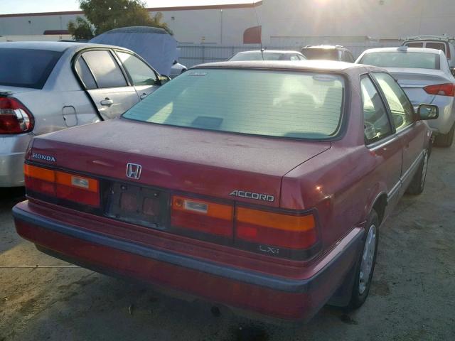 1HGCA6283KA015932 - 1989 HONDA ACCORD LXI MAROON photo 4